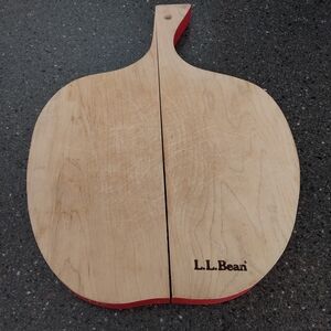 L.L. Bean Natural Wood Cutting Board with Red Edge